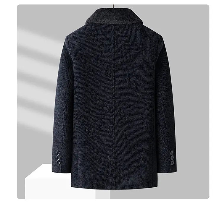 Men Woolen Coats Men's business Casual Trench Coat Winter Coat with wool liner Men 2026 Autumn Winter Wool Coat