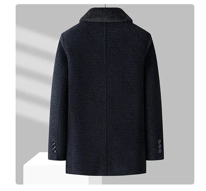 Men Woolen Coats Men's business Casual Trench Coat Winter Coat with wool liner Men 2026 Autumn Winter Wool Coat