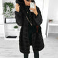 2025 Autumn Winter New Fashion Versatile Hooded Fur Coat Women's Warm Overcoat