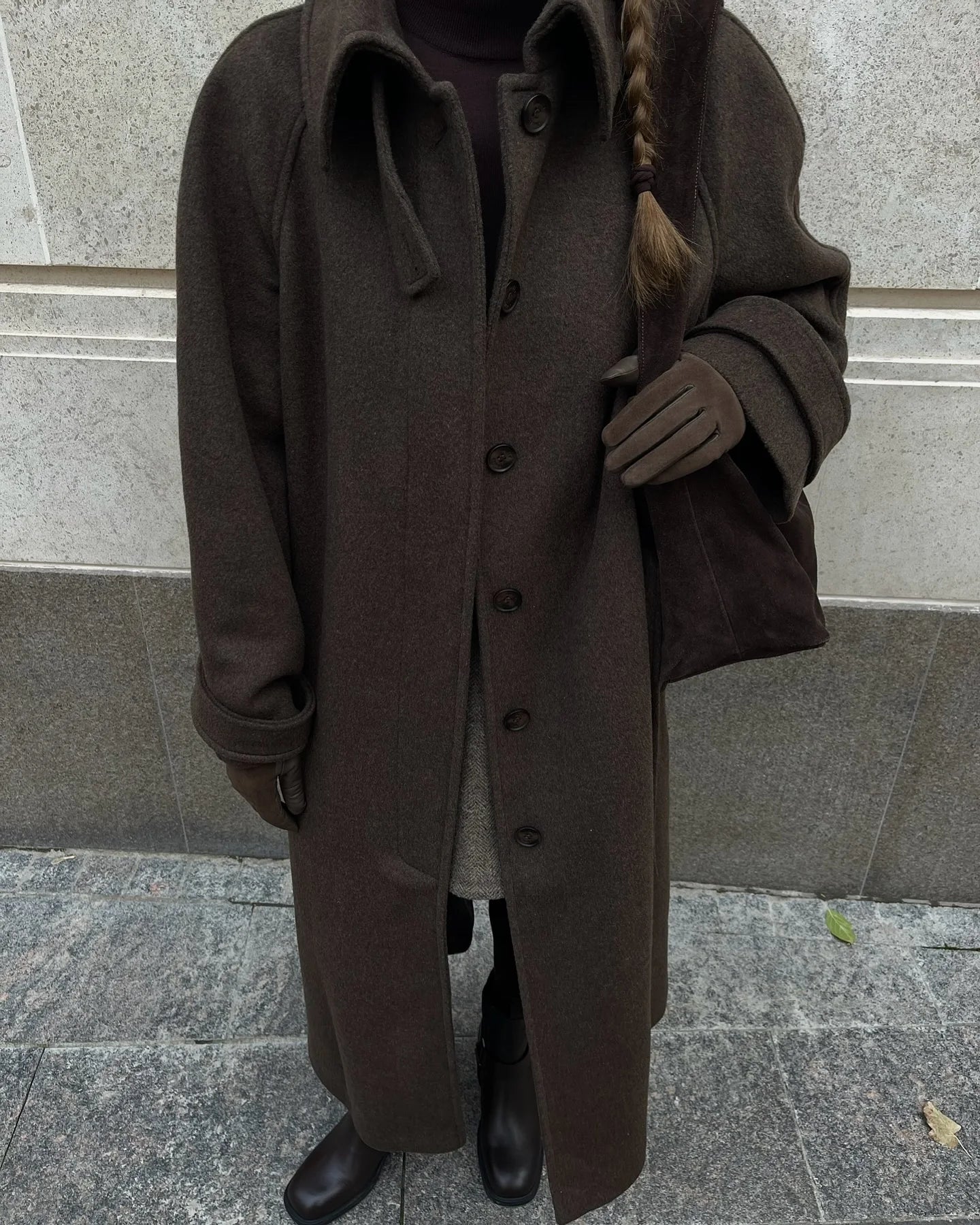 Elegant Woolen Women's Long Coat Long Sleeve Turn-down Single Breasted Female Overcoat 2025 Autumn Winter Chic Casual Lady Coats