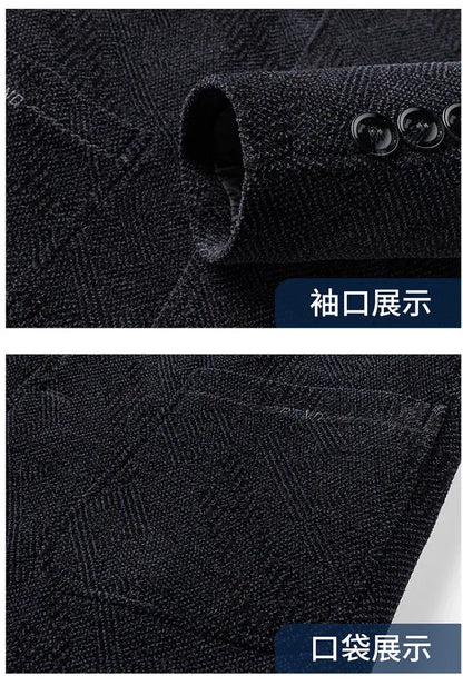 Men Woolen Coats Men's business Casual Trench Coat Winter Coat with wool liner Men 2026 Autumn Winter Wool Coat