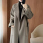 2024 Women's Wear 100% Wool Coat Autumn/Winter Fashion Temperament Double sided Cashmere Coats with Belt Elegant Long Overcoat