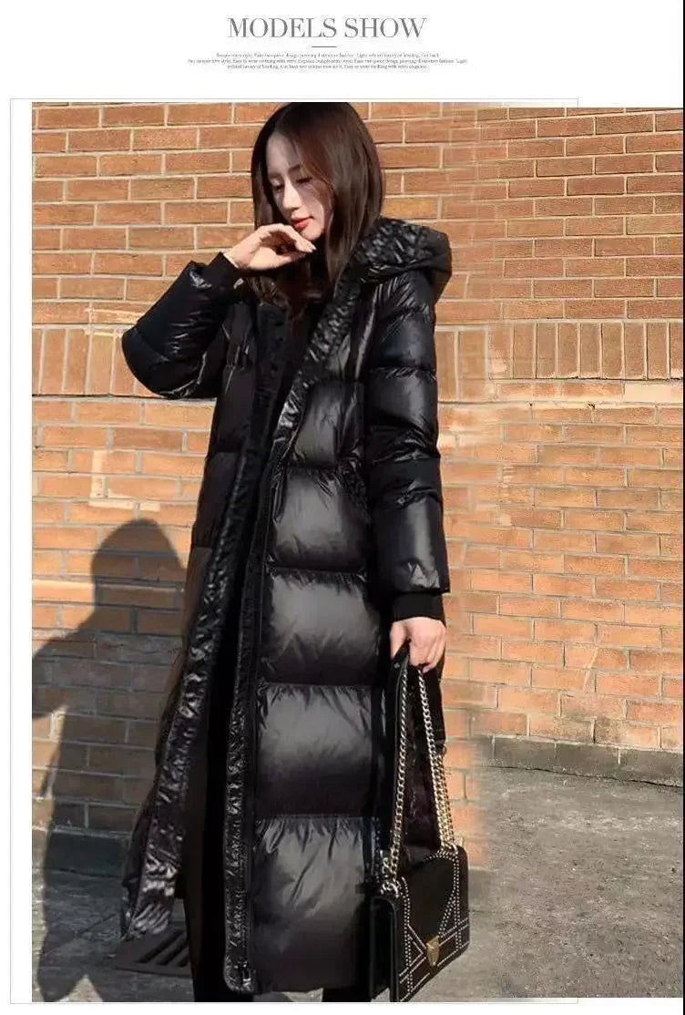 Thick Cotton Coats 2025 Winter Parka Black Jackets Women's Long Parkas Hooded Warm Winter Coats Female Black Overcoats