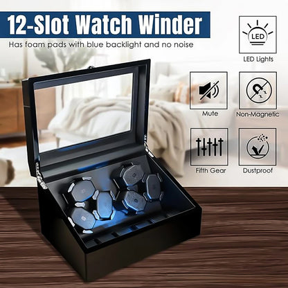 Watch Winders Box for Automatic Watches Box 6 watches Rotate Stand Jewelry Store Display Box