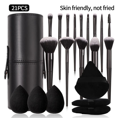 Black Makeup Brush Set Professional Super soft detail brush Blush Brush Foundation Concealer Eyeshadow Brush Women Beauty Tool