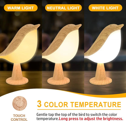 1pc LED Touch-Control Bird Lamp - Art Deco, 3-Levels Dimmable, USB-Cordless with Rechargeable Battery, Versatile for All Rooms