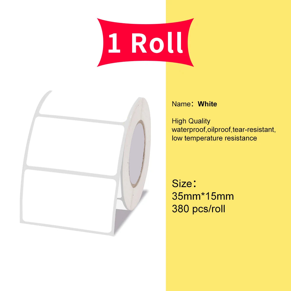 Marklife P50/S2/D100/D200 White Sticker Papers Waterproof Paper Adhesive Label Anti-Oil For Mini Portable Thermal Printer