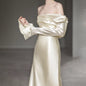 Customized Evening Dresse Saudi Arabia Dubai Exquisite Prom Dress 2025 for Women vestidos para mujer Formal Elegant ivory satin