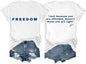 Freedom Shirt Freedom Double-Sided Letter Print Short Sleeve T-Shirt for Men Women, Unisex Tee Tops