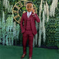 Suit Boys Wedding Tuxedo Brown Jacket Vest Pants 3 Piece Set Formal Clothes Holiday Party Blazer Kids Custom Outfit