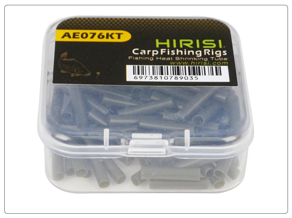 Hirisi 100pcs Carp Fishing Heat Shrink Tube Kit Anti-Tangle Hook Sleeves Ronnie Hair Rig Accessories Durable Fishing Tackle