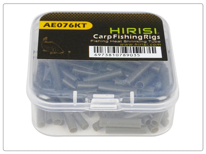 Hirisi 100pcs Carp Fishing Heat Shrink Tube Kit Anti-Tangle Hook Sleeves Ronnie Hair Rig Accessories Durable Fishing Tackle