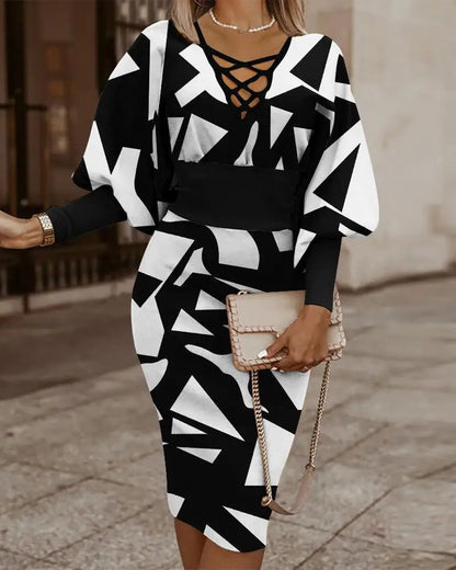 The Long-Sleeve Hollow-Waist Dress