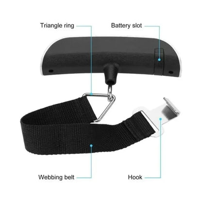 Portable Handheld Digital Travel Luggage Scale - .110lb/50kg with LCD Display, Mini Pocket-Size Electronic Weighing Tool