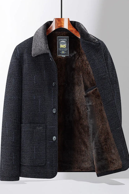 2024 Men Woolen Coats Men's business Casual Trench Coat Winter Coat with wool inner Man Autumn and Winter Wool Coat for Men