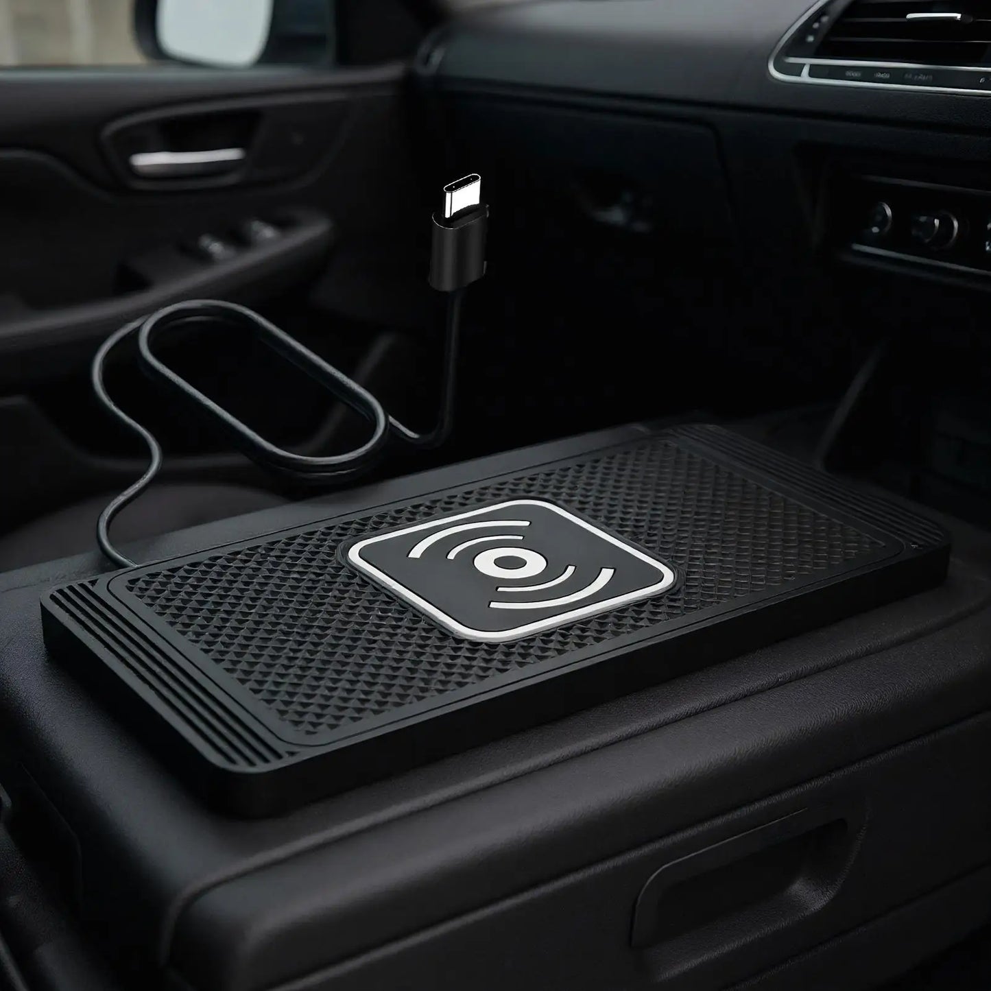 Wireless Car Charger Pad Wireless Phone Charger for Car 39 Inch Cable Automatic Sensing Non-Slip Charging Mat for Phone Vehicle