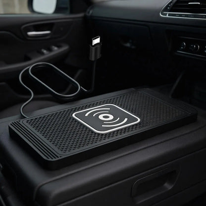 Wireless Car Charger Pad Wireless Phone Charger for Car 39 Inch Cable Automatic Sensing Non-Slip Charging Mat for Phone Vehicle