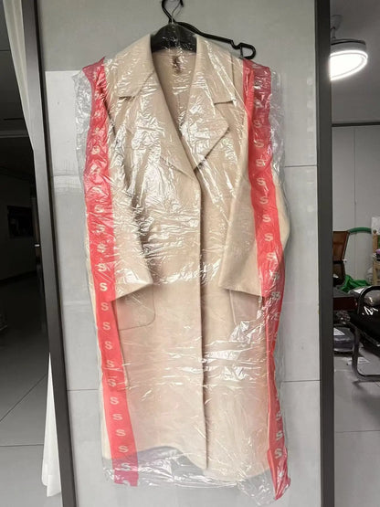 2024 Women's Wear 100% Wool Coat Autumn/Winter Fashion Temperament Double sided Cashmere Coats with Belt Elegant Long Overcoat