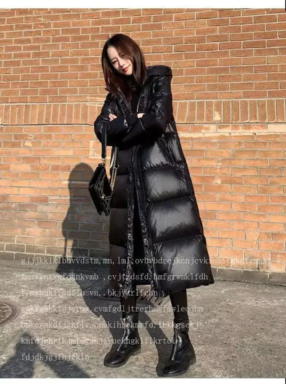 Thick Cotton Coats 2025 Winter Parka Black Jackets Women's Long Parkas Hooded Warm Winter Coats Female Black Overcoats