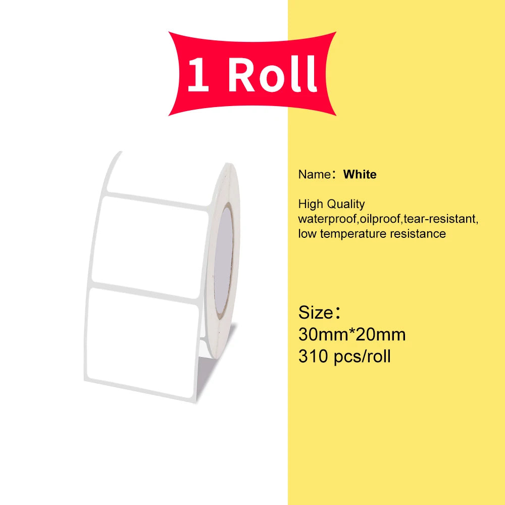 Marklife P50/S2/D100/D200 White Sticker Papers Waterproof Paper Adhesive Label Anti-Oil For Mini Portable Thermal Printer