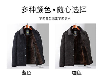 2024 Men Woolen Coats Men's business Casual Trench Coat Winter Coat with wool inner Man Autumn and Winter Wool Coat for Men