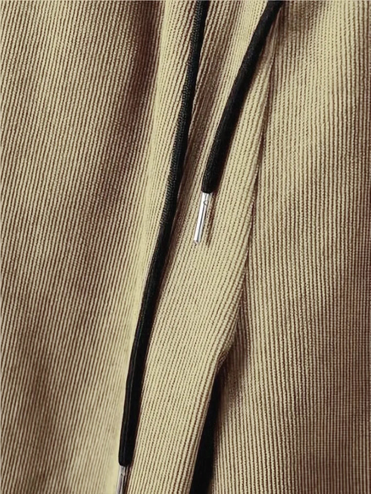 Men's suit Solid color corduroy suit Long sleeve shirt and pants casual suit