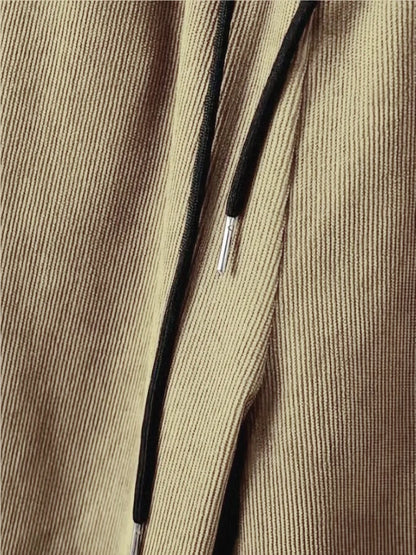 Men's suit Solid color corduroy suit Long sleeve shirt and pants casual suit