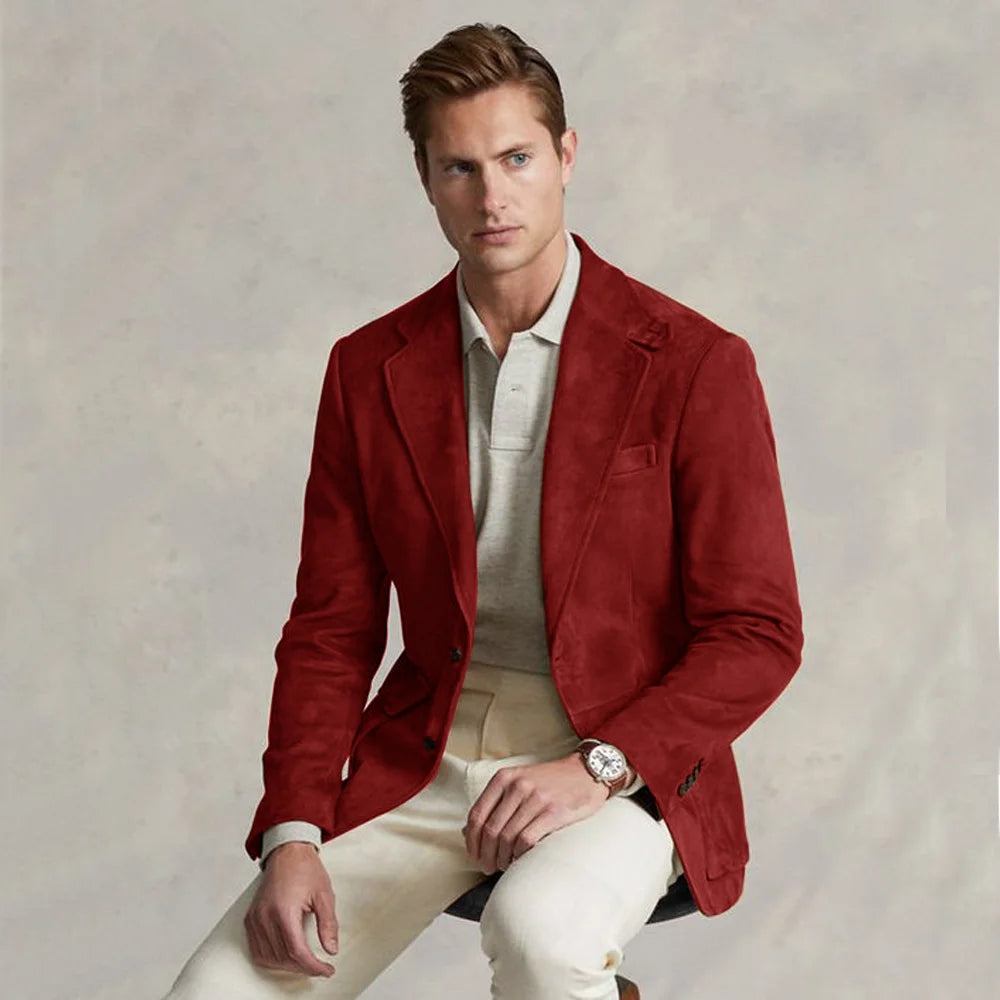 Men's Suit Jacket Suede Single Breasted Casual Elegant Man Clothes Male Set Coat for Men Blazers Luxury Designer Formal Clothing