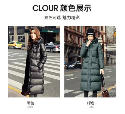 Thick Cotton Coats 2025 Winter Parka Black Jackets Women's Long Parkas Hooded Warm Winter Coats Female Black Overcoats