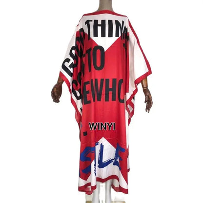 dresses for women Blogger Recommend Popular printed Silk Robe Maxi dresses Loose Summer Beach BohemianWINYI long dress for lady