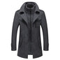 Cold Resistant Double Collar Wool Coat - Men's Fashion Business Winter Overcoat