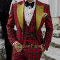 Men's suit Scottish style dress 3-piece suit (jacket, vest and pants) Custom groom/best man suit dinner party elegant tuxedo