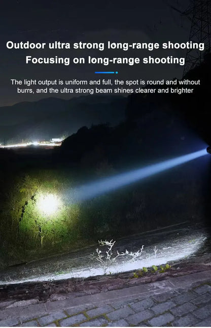 LED Strong Light Flashlight Rechargeable Multi functional for Long Range Portable Outdoor Home Mini Flashlight Cap Clip Light