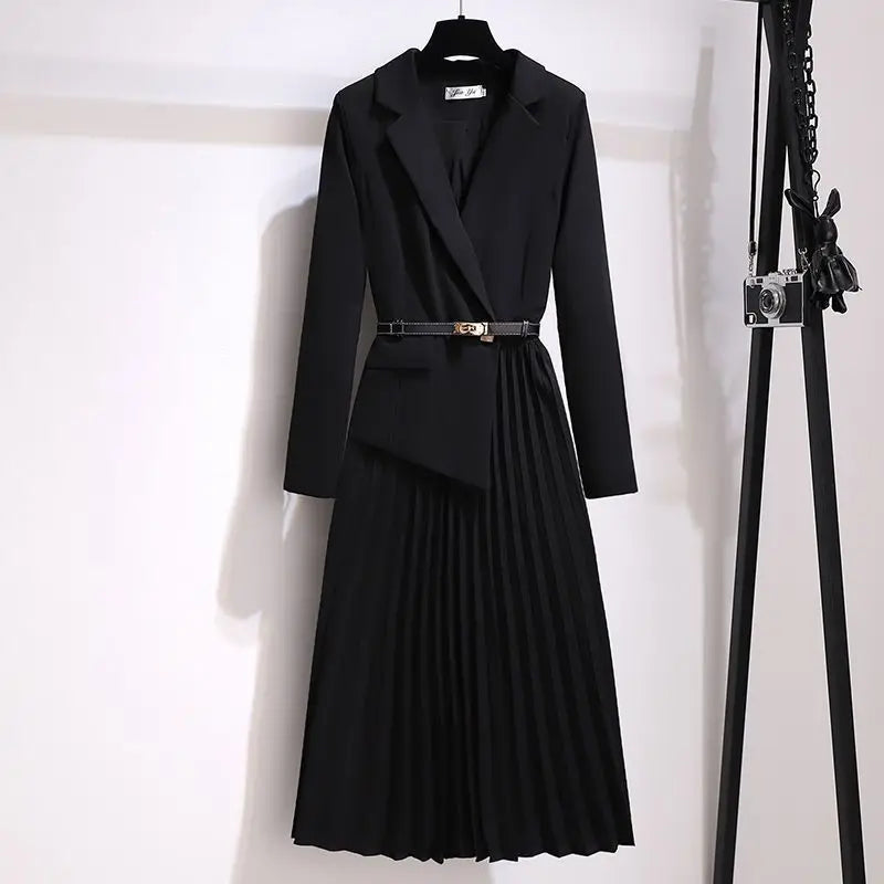French suit dress women's 2025 autumn new high-end  thin gentle long-sleeved skirt  Regulai Fit vestido