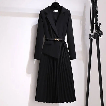 French suit dress women's 2025 autumn new high-end  thin gentle long-sleeved skirt  Regulai Fit vestido
