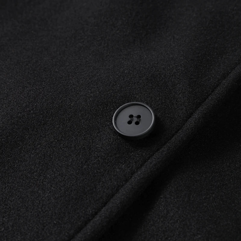 Casual Women's Woolen Blend Coats Women Stand Collar Single-breasted Long Sleeve Thick Warm Jacket 2025 Autumn New in Outwear