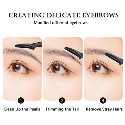 Eyebrow Trimmer Set for Women Stainless Steel Facial Hair Remover Shaper Portable Beauty Tool Kit with Safety Caps Eyebrow Knife