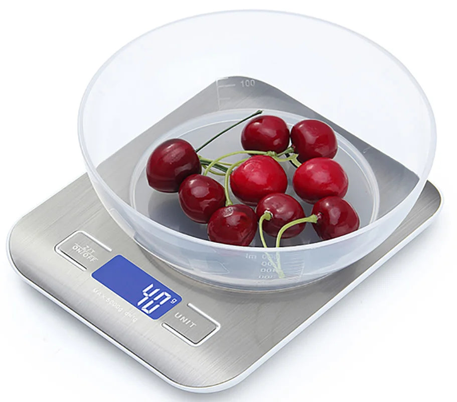 Kitchen Electronic Digital Scales 15Kg/1g Weighs Food Cooking Baking Coffee Balance Smart Stainless Steel Digital Scale Grams
