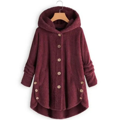 Women's Warm Coats Wool&blends  Autumn Winter Coat Women Warm Teddy Bear Coat Wool Jacket Female Plush Coat Hooded Plus Size 5XL