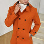 1 PCS Men's Woolen Overcoat, Open Front Coat with Fur Collar, Dual Button Design, Long Sleeve Casual Jacket with Pockets, Comfor