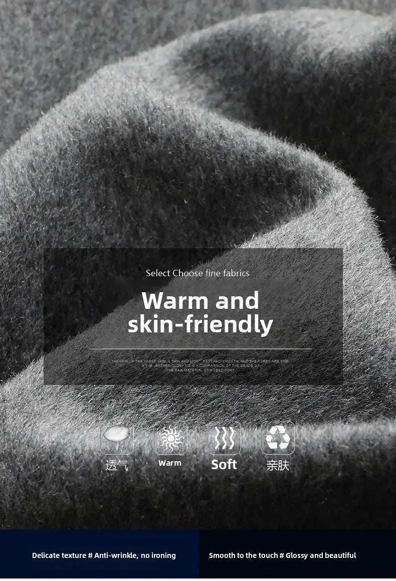 Top Quality Winter Wool Long Coats for Men Double-breasted Padded Cotton Woolen Long Coat Warm Business Mens Windbreaker Jacket