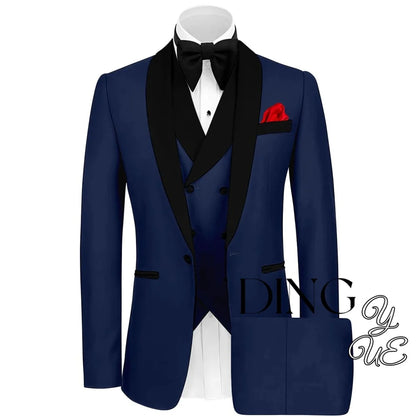 Mens Tuxedo Suit for Men 3 Piece Suit Men Slim Fit Suits One Button Shawl Lapel Wedding Suit Tuxedos Prom Suit costume homme