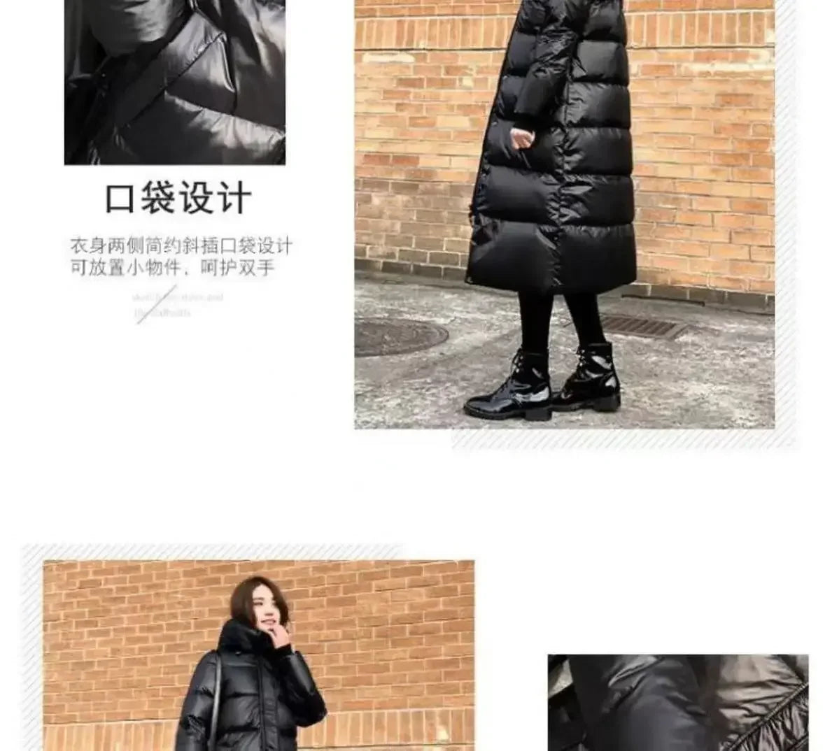 Thick Cotton Coats 2025 Winter Parka Black Jackets Women's Long Parkas Hooded Warm Winter Coats Female Black Overcoats
