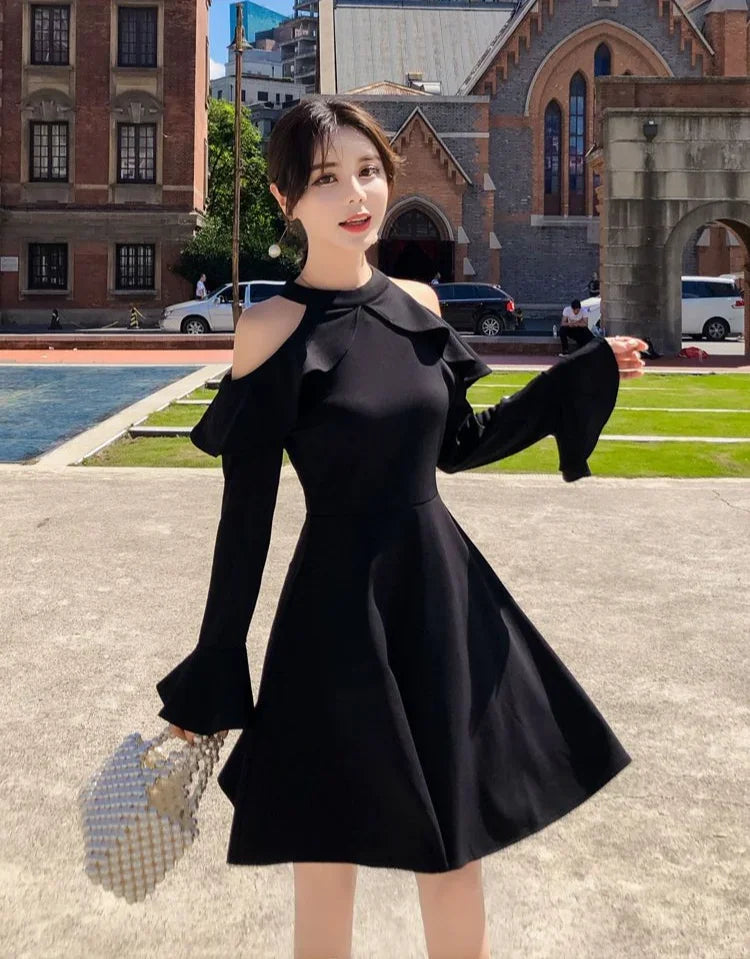 Dresses for Women Sensual Sexy Trend Black Woman Long Sleeve Dress Clothes Chic and Elegant Pretty Curvy New In Hot Designer X G