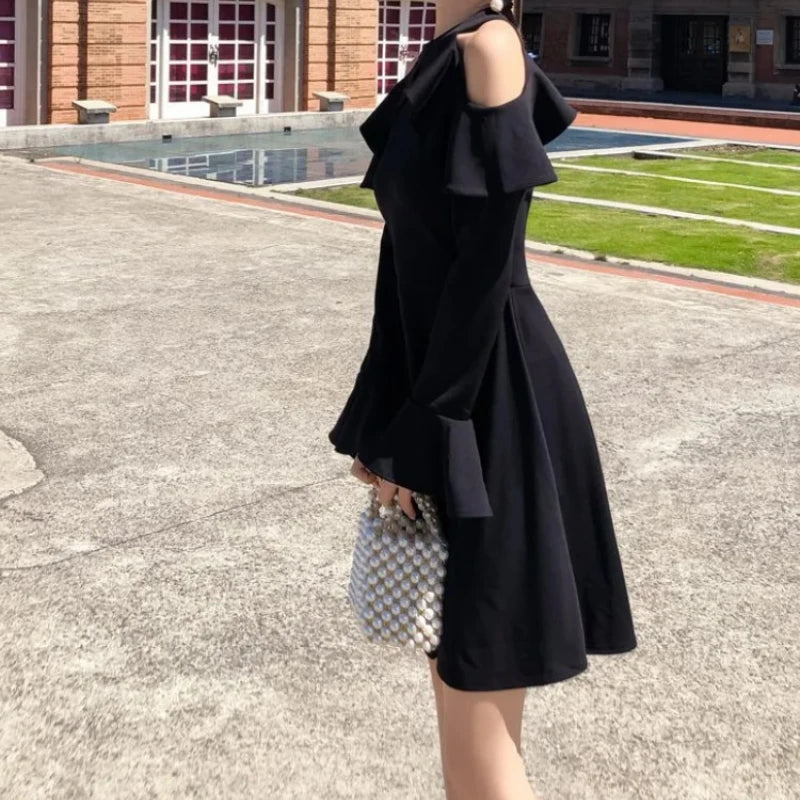 Dresses for Women Sensual Sexy Trend Black Woman Long Sleeve Dress Clothes Chic and Elegant Pretty Curvy New In Hot Designer X G