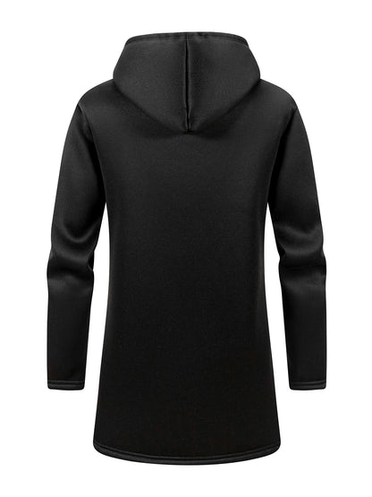 Winter Men's Long Overcoat Jackets Casual Hooded Cardigans Men Outwear Liner Thickened Warm Hoodies Oversize Winter Top Jacket