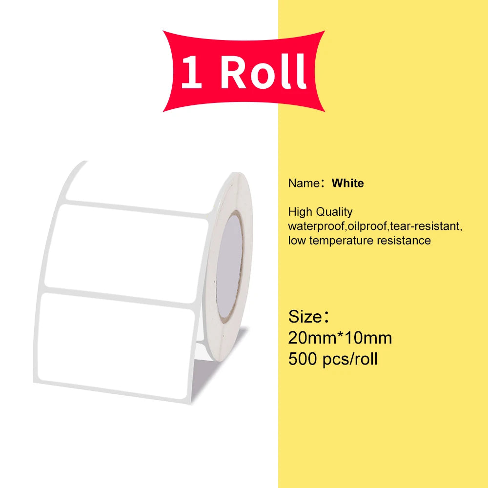 Marklife P50/S2/D100/D200 White Sticker Papers Waterproof Paper Adhesive Label Anti-Oil For Mini Portable Thermal Printer
