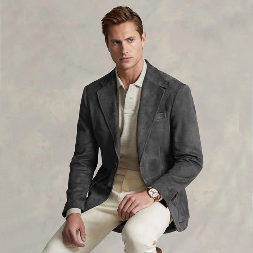 Men's Suit Jacket Suede Single Breasted Casual Elegant Man Clothes Male Set Coat for Men Blazers Luxury Designer Formal Clothing
