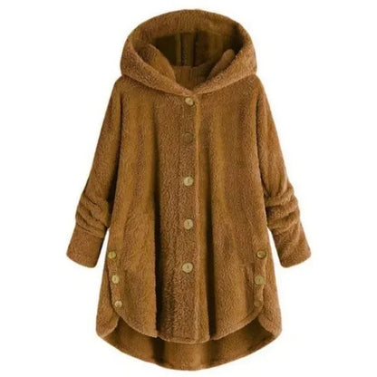 Women's Warm Coats Wool&blends  Autumn Winter Coat Women Warm Teddy Bear Coat Wool Jacket Female Plush Coat Hooded Plus Size 5XL