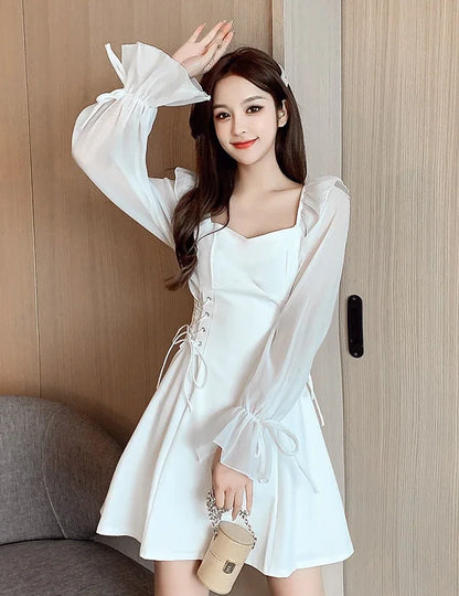 Female Dresses  Coquette Women's DressSilk Satin Chiffon Sexy Black Holiday New Features Korean Style Clothing Cheap Casual X In